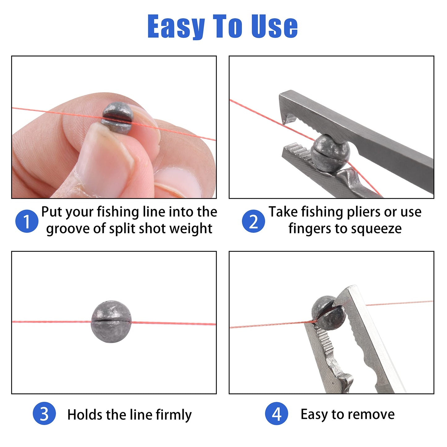Fishing Weights Sinkers Split Shot Fishing Line Sinkers 120g/box Round Removable Egg Fishing Sinkers Assortment Small Weights for Freshwater Saltwater
