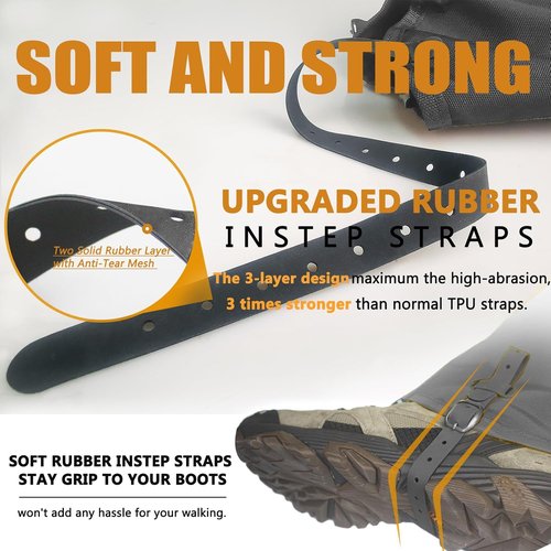Frelaxy Ultra High-Performance Leg Gaiters - 100% Waterproof Hiking Gaiters with Adjustable Rubber Foot Strap