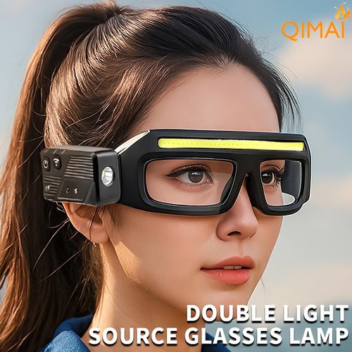 IgniteHaul LED Glasses Rechargeable Headlight with Motion Sensor and Touch Control, 5 Modes USB C Lighted Glasses for Night Running,Camping, Fishing, Cycling, Hiking, Hands-Free Lighting (Blue)
