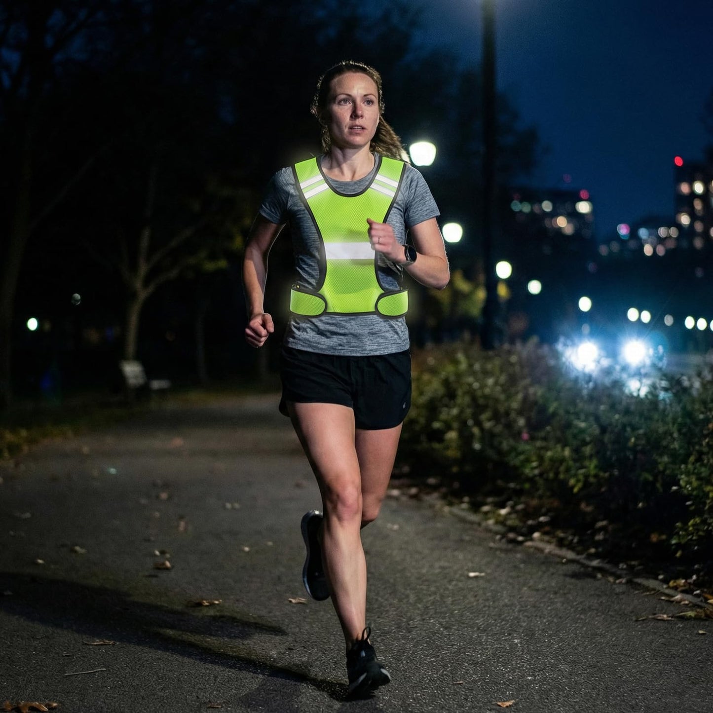 Ymapinc Lightweight Yellow Night Running Vest, Safety Reflective Vest for Walking, High Visibility Gear with Large Pocket, for Men Women, Ideal for Cycling, Running/Walking/Biking Gear for Night Use