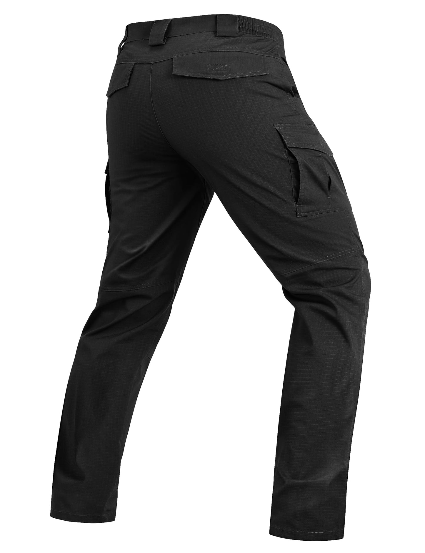 TACVASEN Men's Tactical Pants Cargo Work Pants for Men Construction Waterproof Lightweight Stretch EDC Hiking Trousers with 8 Pockets Black 34