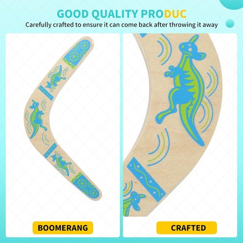 Boomerang | Handmade Wooden Authentic V-Shaped Boomerang for Kids & Adults - Blue, Ages 10+