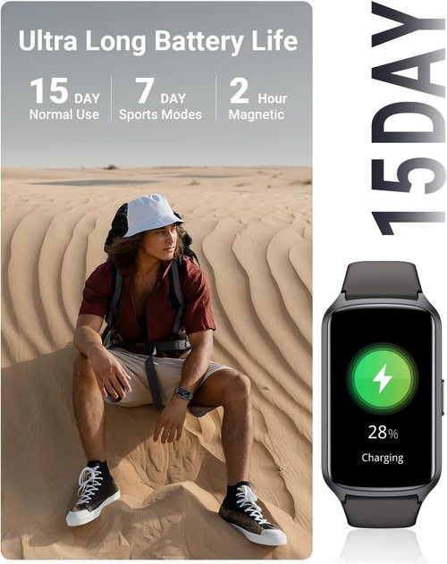 Amzhero Fitness Tracker - 24/7 Heart Rate, Blood Oxygen & Sleep Monitoring | Waterproof Activity Tracker with S & L Bands