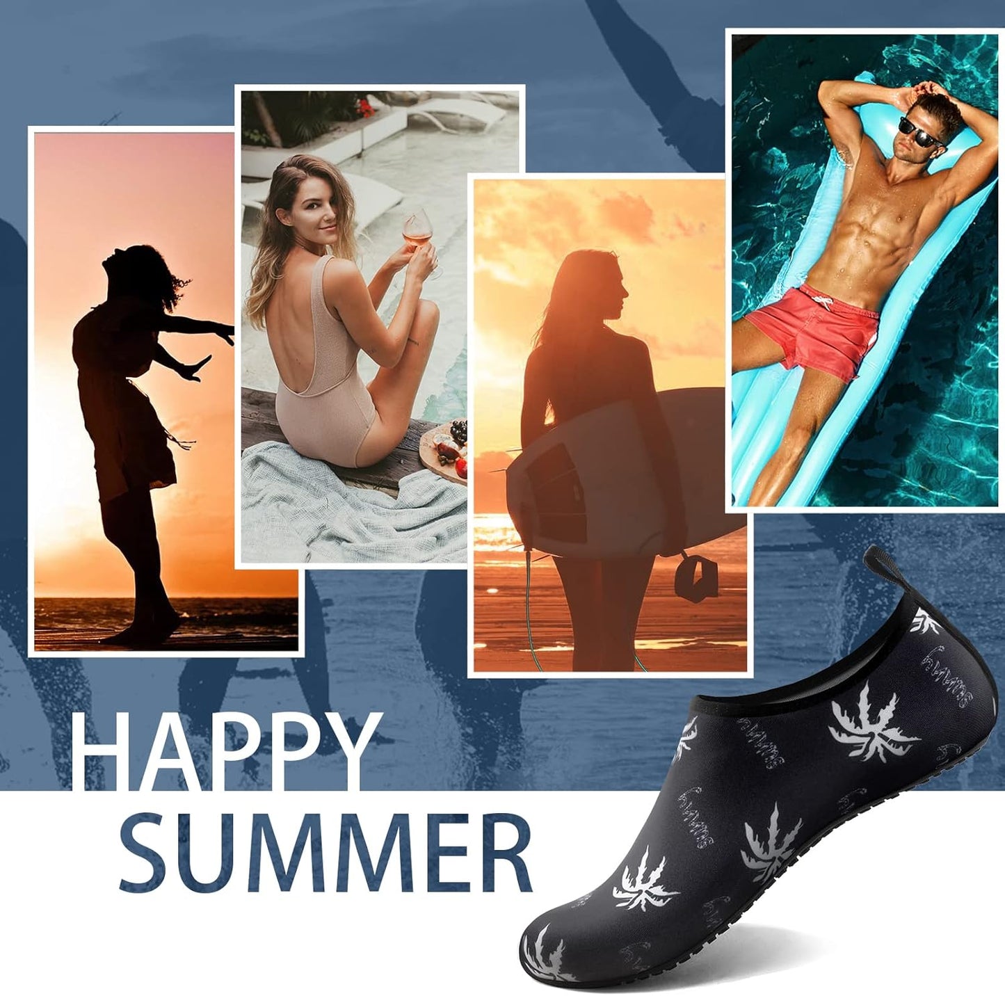 Skiennix Water Shoes - Quick-Dry Aqua Socks for Beach & Pool | Adult & Youth Sizes Available