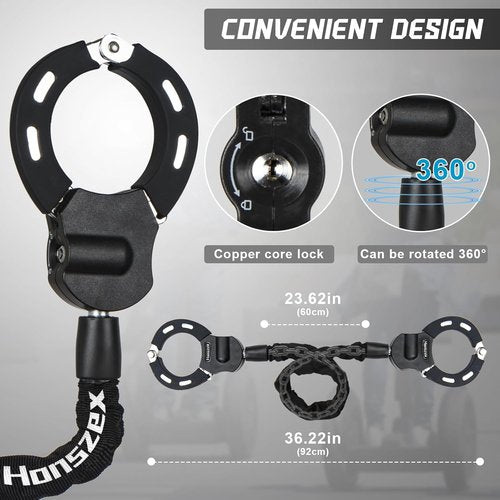 High-Security Scooter Lock by [Brand Name] - 36.22 Inch Heavy-Duty Bike Lock Chain for E-Bikes & Scooters