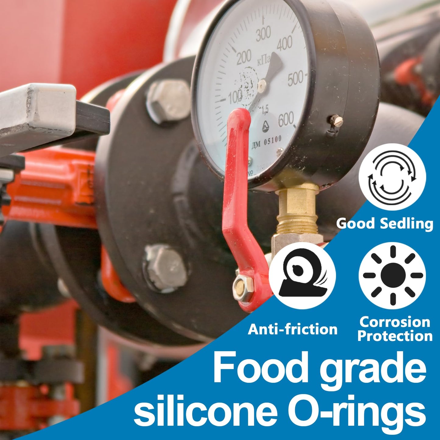 ZDBB 32 Size 1228 PCS Clear Food Grade Silicone O-Ring Kit, White Oil and Heat Resistant VMQ Seal O-Ring Washer Set for Sealing Faucets and Plumbing with Hook and Pick