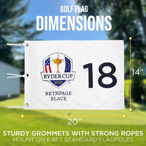 COGOLFING Embroidered 2025 The Ryder Golf Flag, 14x20 Inch, Premium 420D Nylon with Grommets, Ideal for Practice Putting Green, Driving Range, Golf Course, Golf Club, Collectors, White, 1-Pack