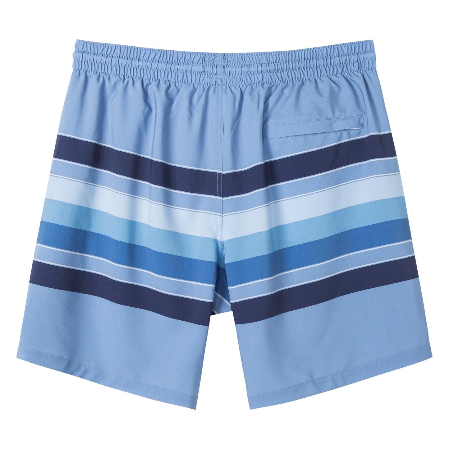 SURF CUZ Mens Swim Trunks with Compression Liner Quick Dry Swim Shorts 7" Swimming Trunks Stretch Bathing Suit 7 Inch,Blue Stripes,XL