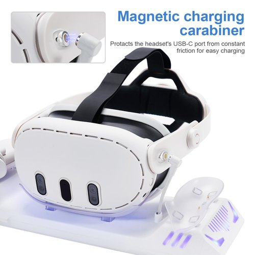 Charging Dock Compatible with Mate Quset 3 3S, Charging & Storage 2-in-1 Charging Station, Fast VR Charger with Replacement Battery Kits