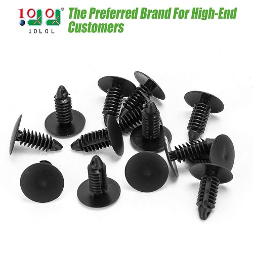 10L0L Universal Plastic Rivets for Yamaha EZGO Club Car Golf Cart, Auto Body Fastener Push Pin Screw Panel Fixings Clips Black, 120pcs with Tool