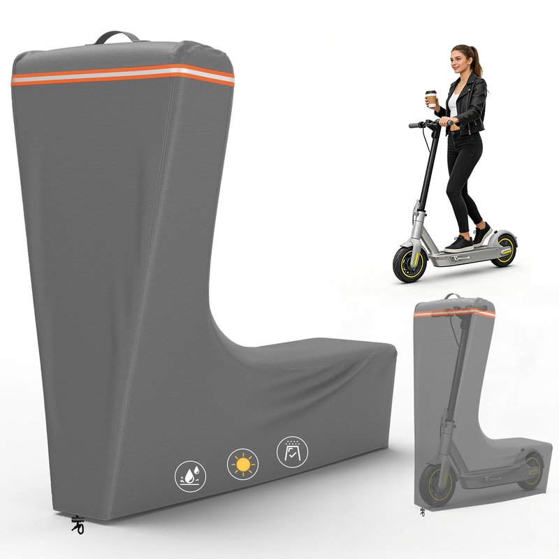 NYFITY Electric Scooter Cover,All Season Universal Scooter Cover for 300W to 2000W Electric Scooters,Outdoor Waterproof and Dustproof Scooter Covers,54X28X52,Gray