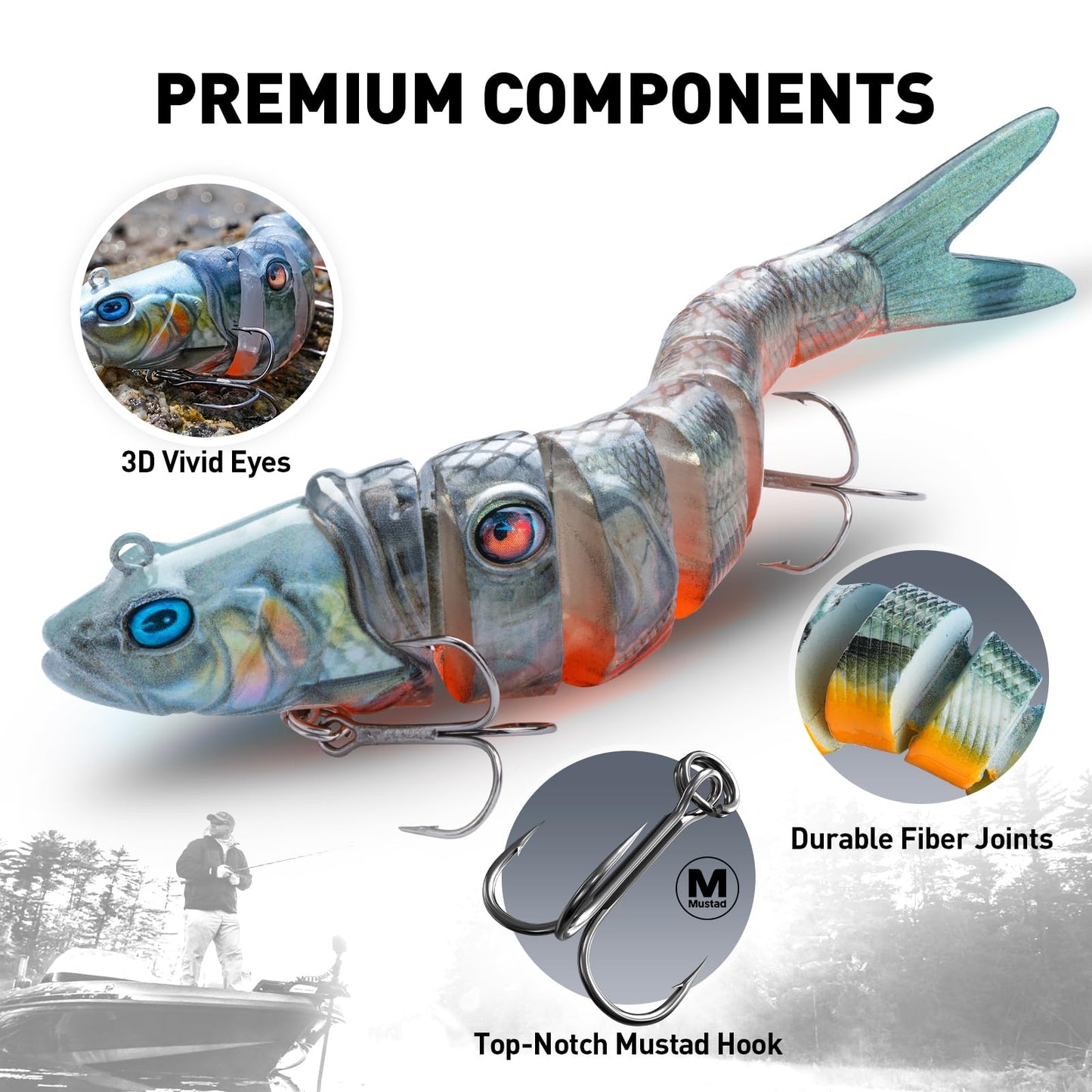 Handing 4.9" Bass Swimbait Fishing Lures