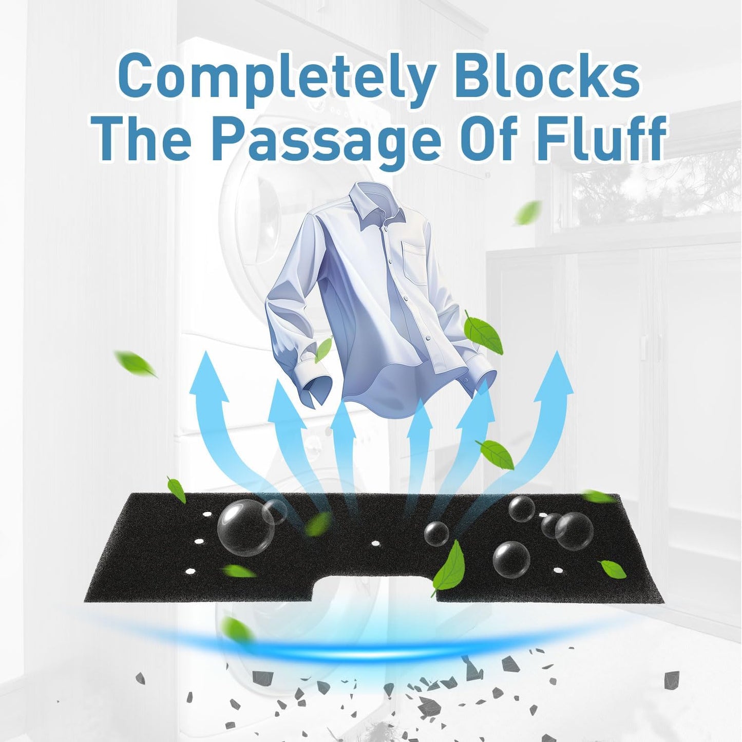 6-Pack GE Washer Dryer Combo, WH01X35719 Lint Filter and Sealing Strip, Hand Washable and Reusable GE Profile Washer Dryer Combo Foam Filter Replacement for Model PFQ97HSPVDS