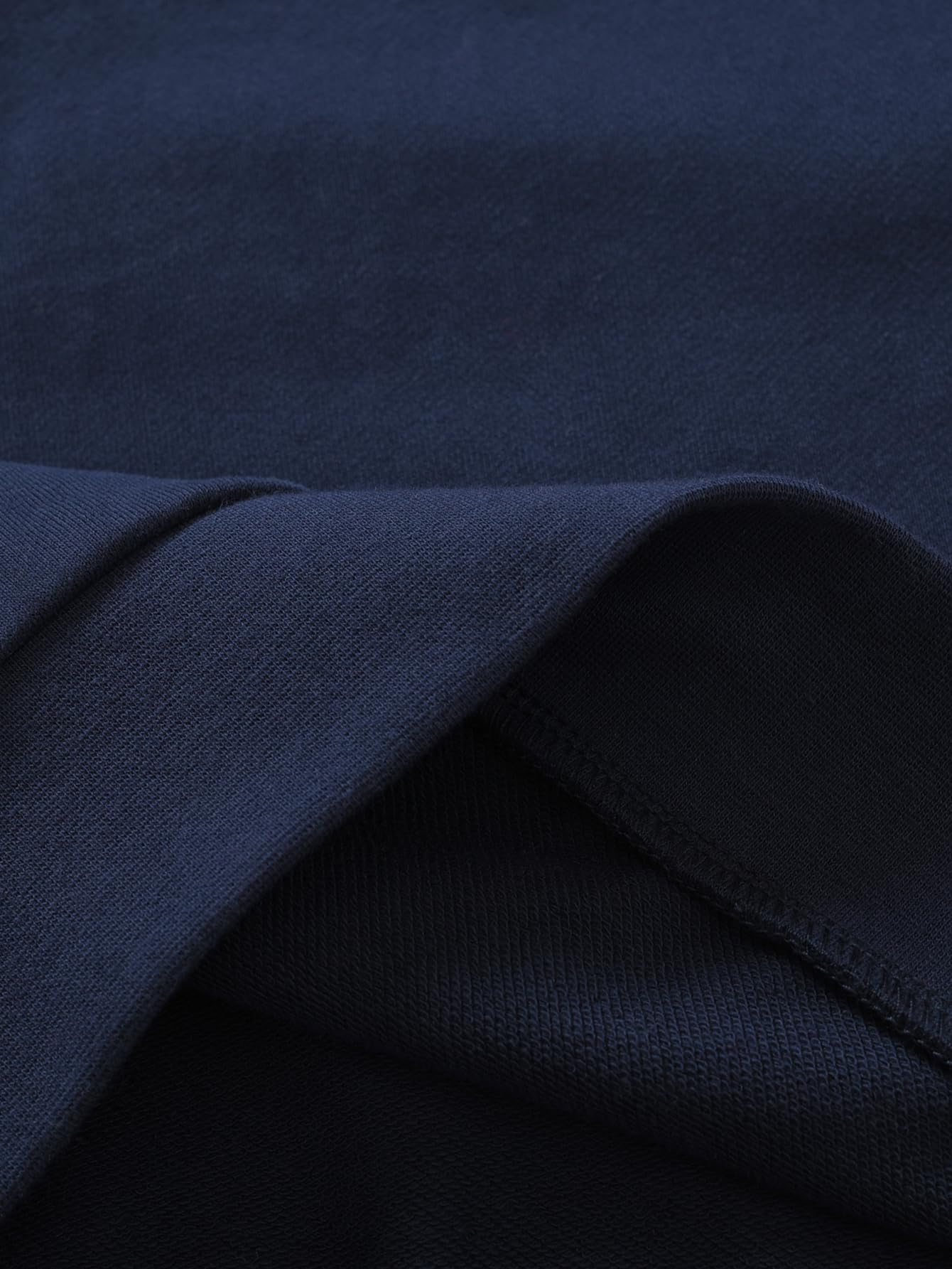 Weintee Women's Petite Cotton Sweatshirts for 5 FT Short M Navy