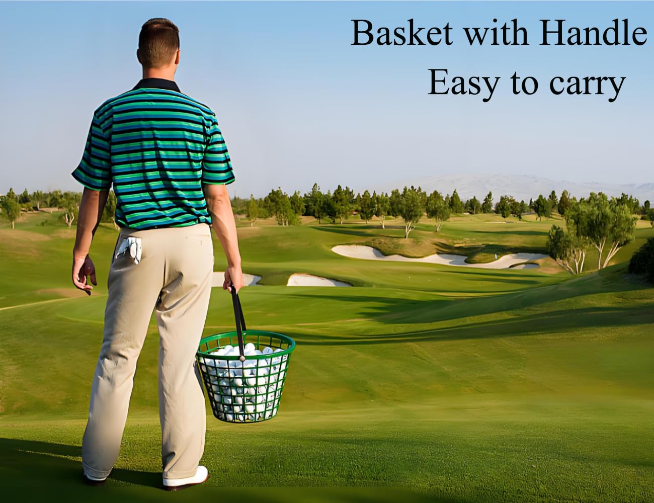 ZoiscPure Golf Balls Basket Ball Bucket Golf Balls Container Case with Handle,Balls Holder, Can Holds 25 Balls,Green Color
