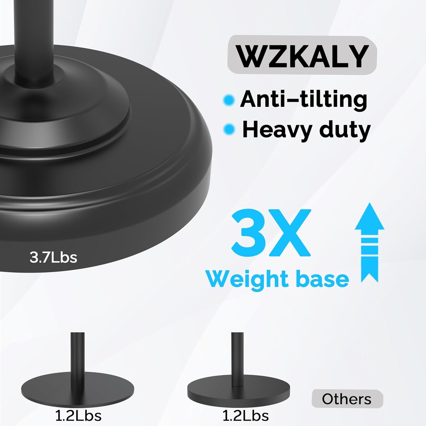 Brushed Nickel Free Standing Toilet Paper Holder with Pivoting Design & Weighted Base