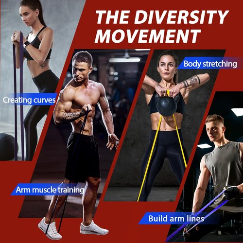 LEEKEY Resistance Bands, Exercise Bands with Bag, 5-85LB Home Strength Bands for Working Out, Travel, Gym Room, Physical Therapy - USA Original Patent