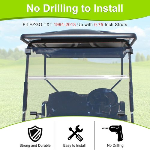 LEAPGOMAX EZGO Golf Cart Windshield Clips Sash for EZGO TXT DCS PDS 1994-2013 Golf Carts, Fit 0.75" Struts Square Tube, OEM EGWHC12, EGWHC10 618485 (Not Fit EZGO RXV)