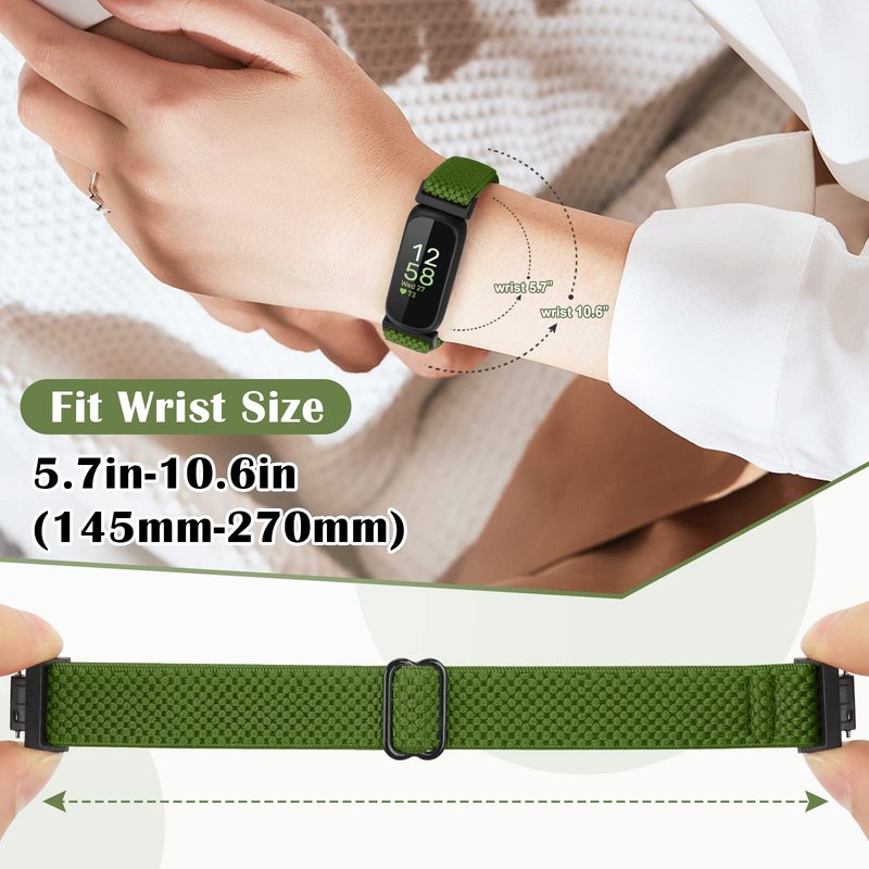 Bcuckood Compatible with Fitbit Inspire 3/Inpsire 2/Inspire/Inpsire HR/Ace 2/Ace 3 Bands, Elastic Adjustable Replacement Wristband Women Men Kids Stretchy Soft Sport Nylon Loop Straps