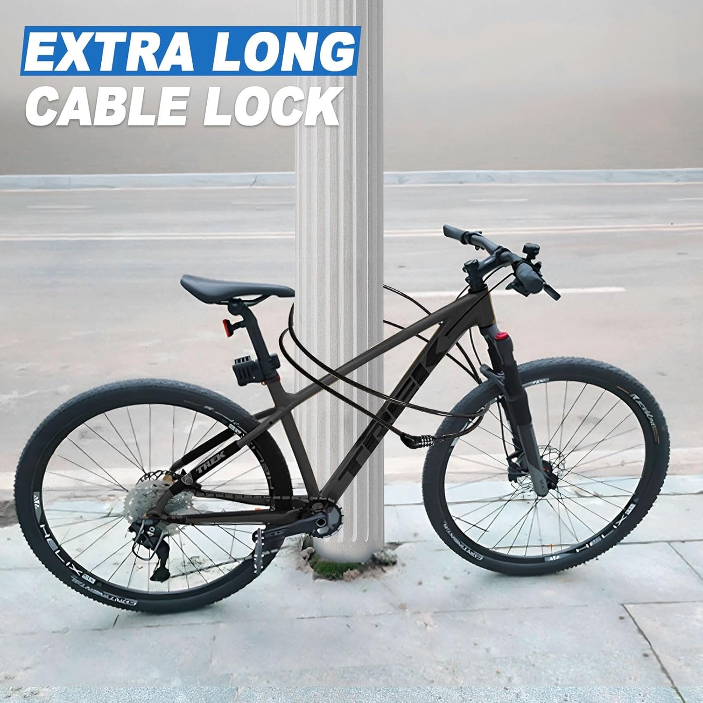Skiennix Long Cable Lock - Extra Long 5ft to 25ft Resettable Combination Bike Lock | Ideal for Kayaks, Scooters, and Paddle Boards