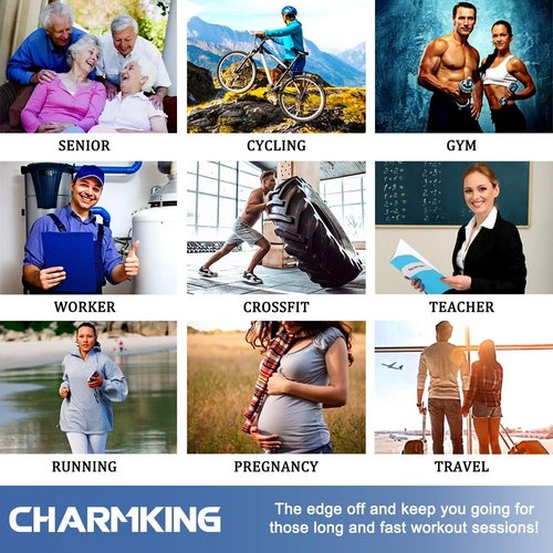 CHARMKING Compression Socks - 15-20 mmHg Support for Men & Women | 3 Pairs for Athletic Running & Cycling