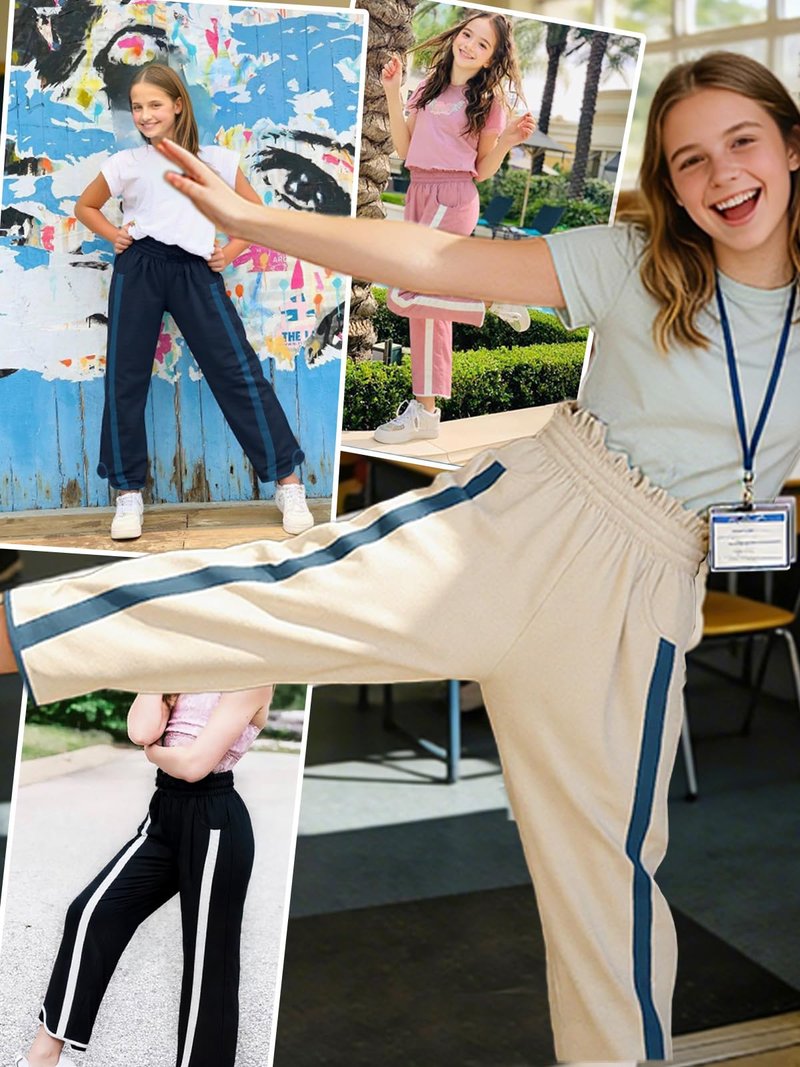 Seiciviy Girls Sweatpants Teen Wide Leg School Picture Day Clothes Dance Cargo Parachute Baggy Trendy Track Y2K Pockets Pants Pink