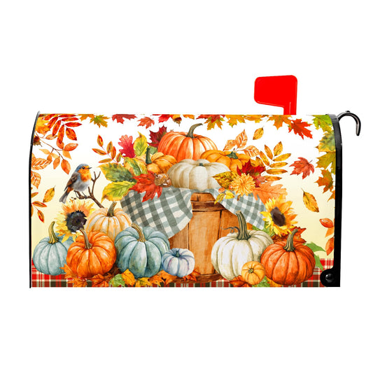 Fall Mailbox Covers Magnetic Standard Size 18 X 21 Inch Thanksgiving Harvest Autumn Pumpkins Magnetic Mailbox Covers Wraps Post Box Cover Decoration Outdoor Garden Home Yard Outside