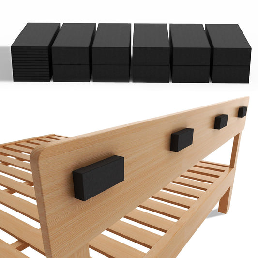 Furniture Wall Protectors, IPEROT 23Pcs EVA Foam Headboard Stoppers for Wall, Bed Stoppers for Headboard, 10Pcs (20mm Thick)+13Pcs (3mm Thick) Couch Wall Protector, Black Headboard Bumper