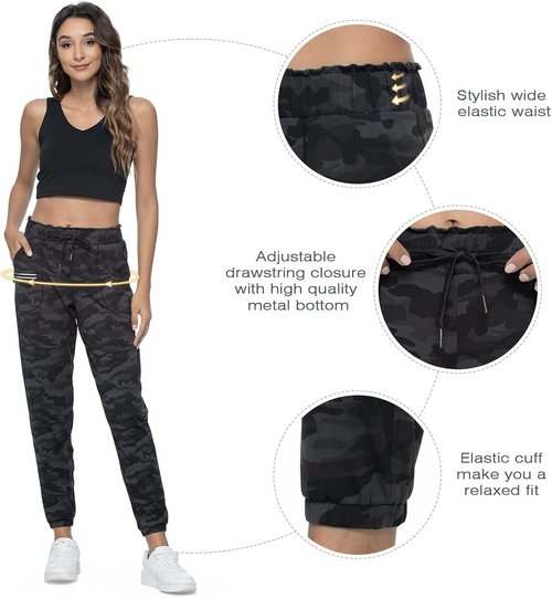 Haowind Women's Joggers - Comfy Elastic Waist Workout Pants with Pockets | Perfect for Yoga & Running
