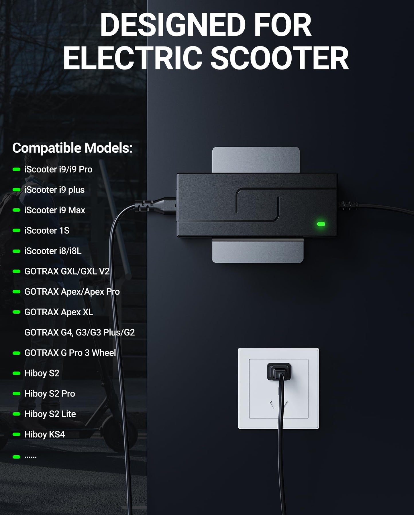 SAYSOLAK 42V 2A Charger for Jetson Electric Bike & Scooter, Compatible with Jetson Bolt Pro, Bolt, LX10, Adventure, Metro, Journey, J5, J8, Axle Ebikes & Eris Pro/Ora Pro/Racer/Rhythm Scooters