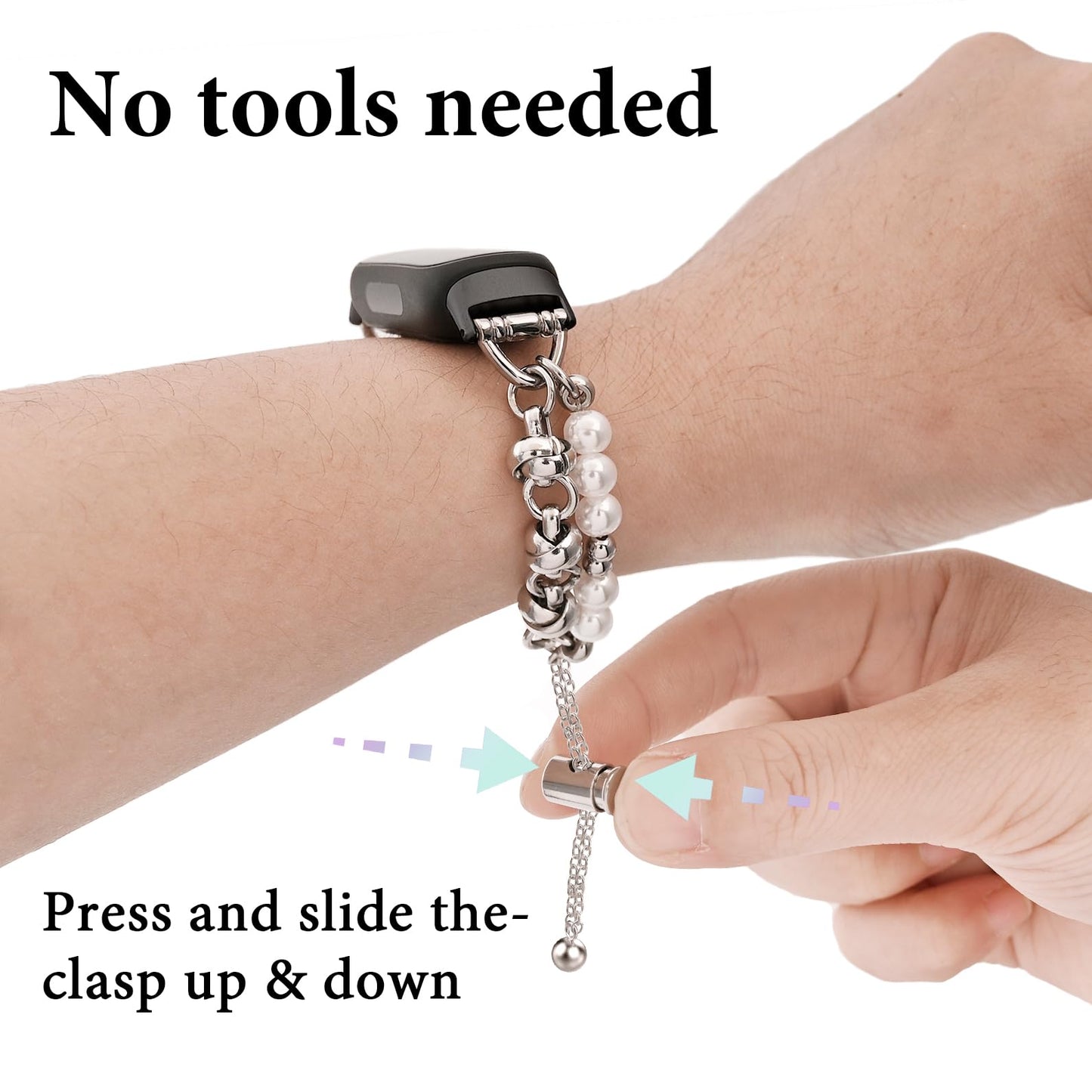 Huadea Beaded Bracelet Compatible with Fitbit Inspire 3 Band/Inspire 2 Band, Fashion Handmade Dressy Jewelry Strap Replacement for Fitbit Inspire 3 Bands for Women Men