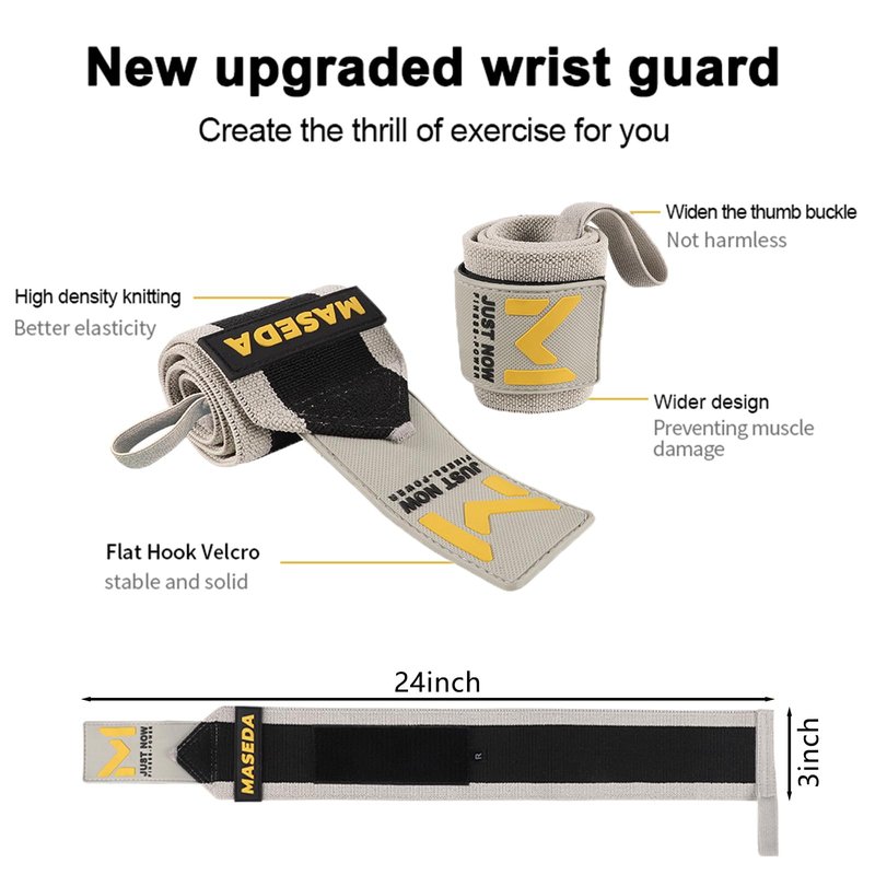 Cinlitek Pro-Grade Weightlifting Wrist Wraps (24") for Gym, Strength Training, and Powerlifting(1 Pair) - Heavy-Duty Thumb Loop Straps for Maximum Wrist Support in Bodybuilding & Fitness (Men & Women)