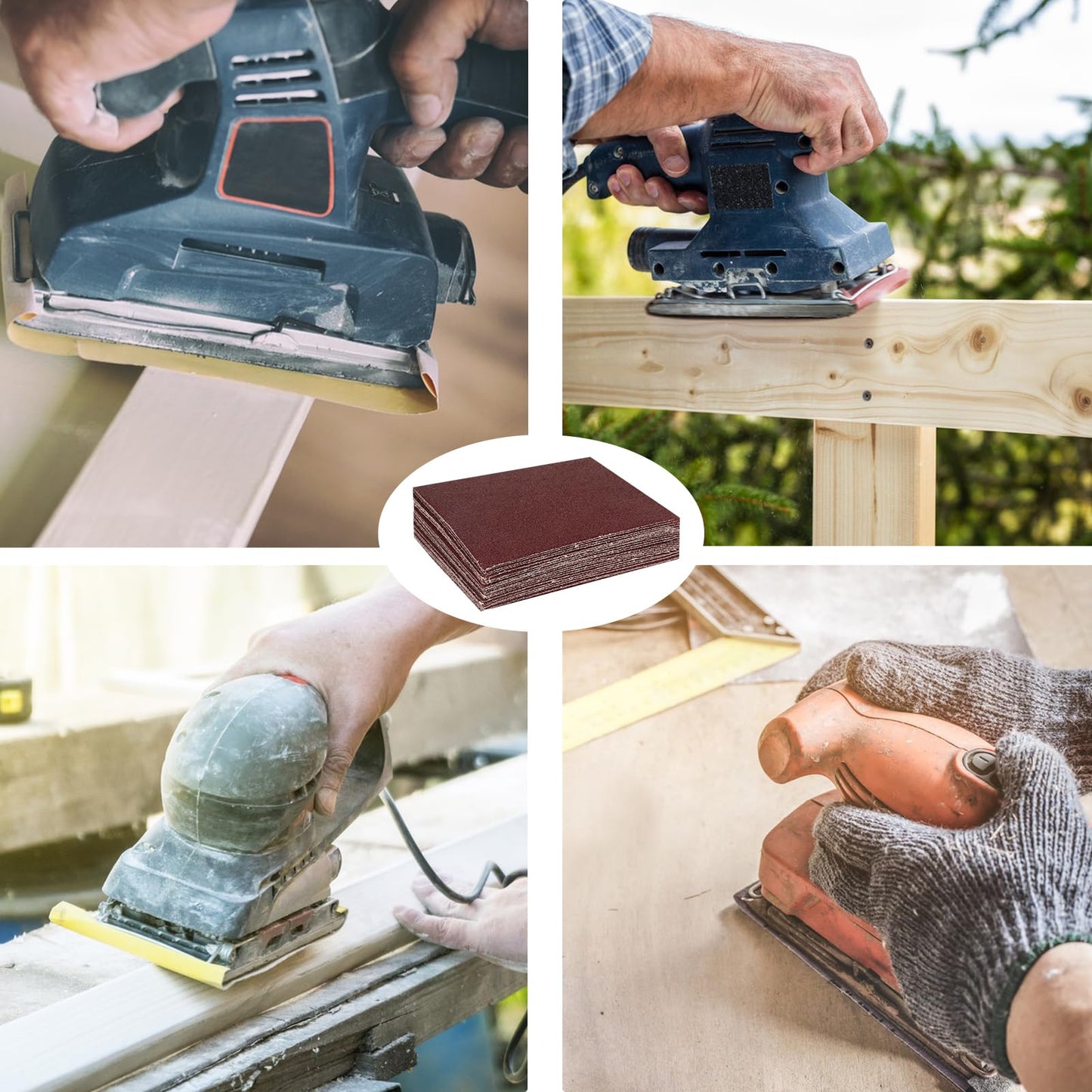 1/4 Sheet Sandpaper 5.5" x 4.5" Hook and Loop Sandpaper 80 Grit Sandpaper for Palm Sander 30 PCS Aluminum Oxide Sanding Sheets Hand Sanding Blocks for Metal, Woodworking and Polishing (80 grit)