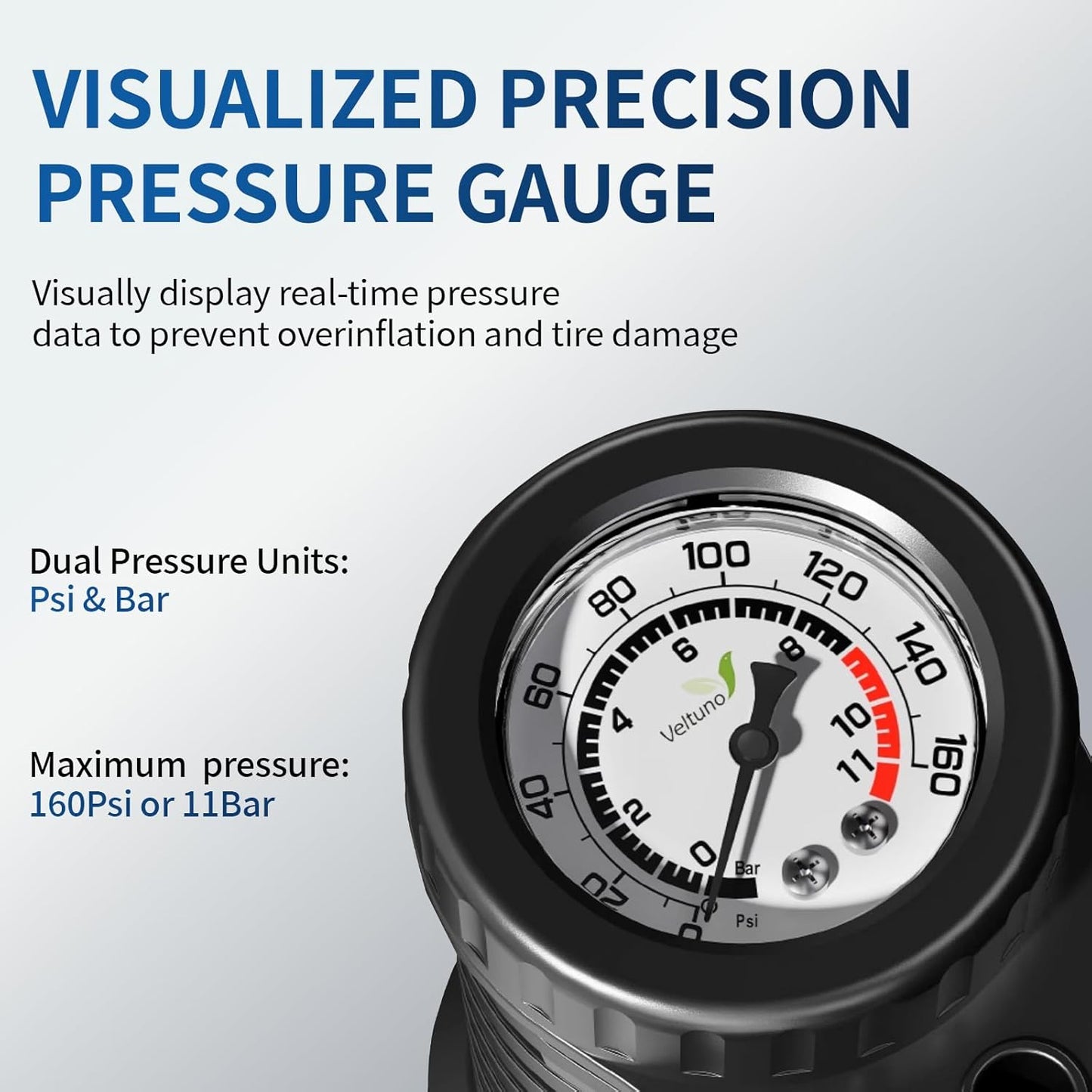 Bike Pump - Skiennix 160 PSI Bicycle Tire Pump with Transparent Cylinder & Precision Gauge | Effortless for Presta & Schrader Valves