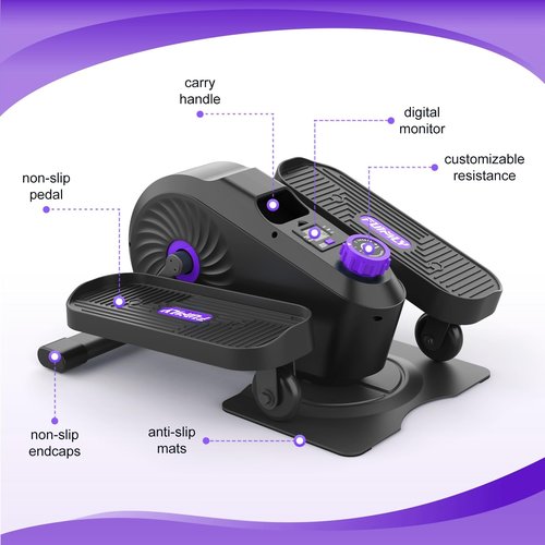 FUNMILY Under Desk Elliptical, Under Desk Bike Pedal Exerciser, Fully Assembled Leg Exerciser 2 in 1 Seated Standing Elliptical, Ultra-Quiet Mini Elliptical Machines for Home Office Use
