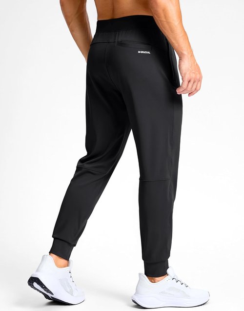 G Gradual Men's Golf Joggers - Slim Fit Stretch Sweatpants with Zipper Pockets | Perfect for Work & Running