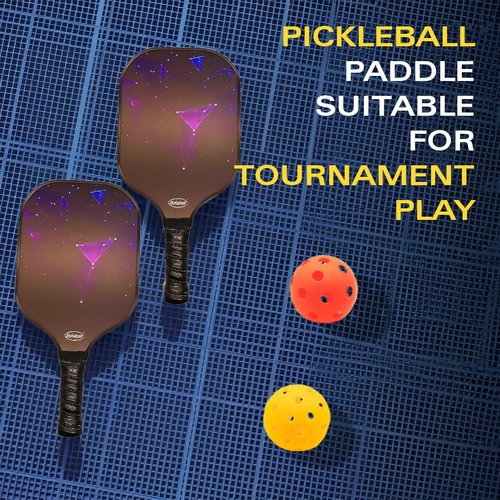 Bolaball Pickleball Paddles Set of 4 | Fiberglass Pickleball Paddle with 4 Pickleball Balls, 4 Grip Tapes, 1 Mesh Ball Bag & 1 Carry Bag | Pickleball Set for Indoor & Outdoor Games, Outdoor Sports