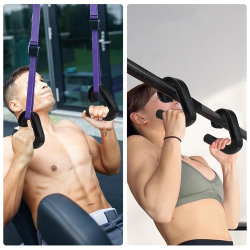 Pull Up Handles, 2 Pack Multifunctional Grip Gym Handles Robust, Ergonomic Portable Neutral Grip, for Home Gym, Strength Training, Resistance Bands Grip, Barbell, Row, Deadlift, Resistant, Bands