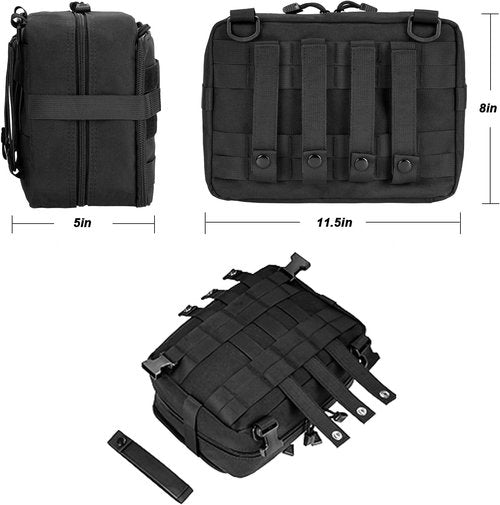 Jueachy Tactical Molle Pouch - Large Utility Tool Organizer with Expandable Design & USA Patch Included