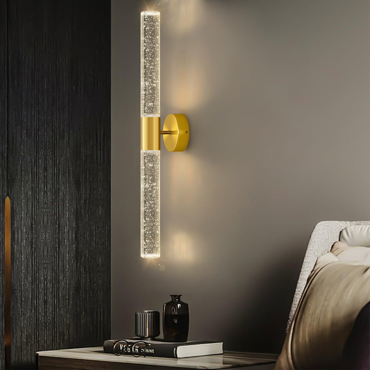 Wall Sconces LED Modern Sconces Dining Room Wall Lighting 10W 3000K LED Wall Lights Crystal Hardwired Wall Light Fixtures for Living Room Bedroom Bathroom Hallway