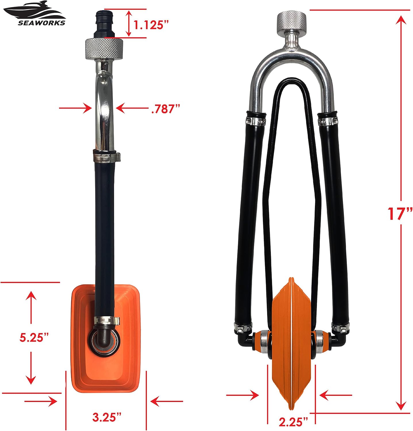 Steel Dual Feed Muff Style Boat Motor Flusher - Heavy Duty Design for Antifreeze Winterization | 5/8 Inch Hose Connection