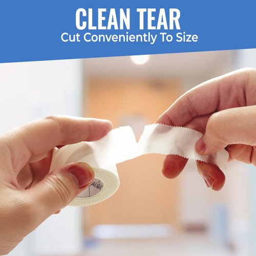 Healqu Silk Like Medical Tape - Durable Cloth Medical Tape - 1 in x 10yd - Surgical Tape Woven for Strongly Holding Large Dressings, Securing Splints, and Ideal for Long-Term Care (1"x10yd (12 Pack))