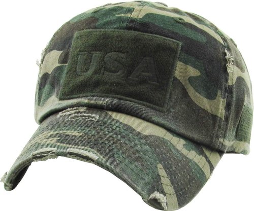 KBETHOS Vintage Distressed Baseball Cap - USA Military Thin Blue Line & Thin Red Line | Adjustable Unisex Hat