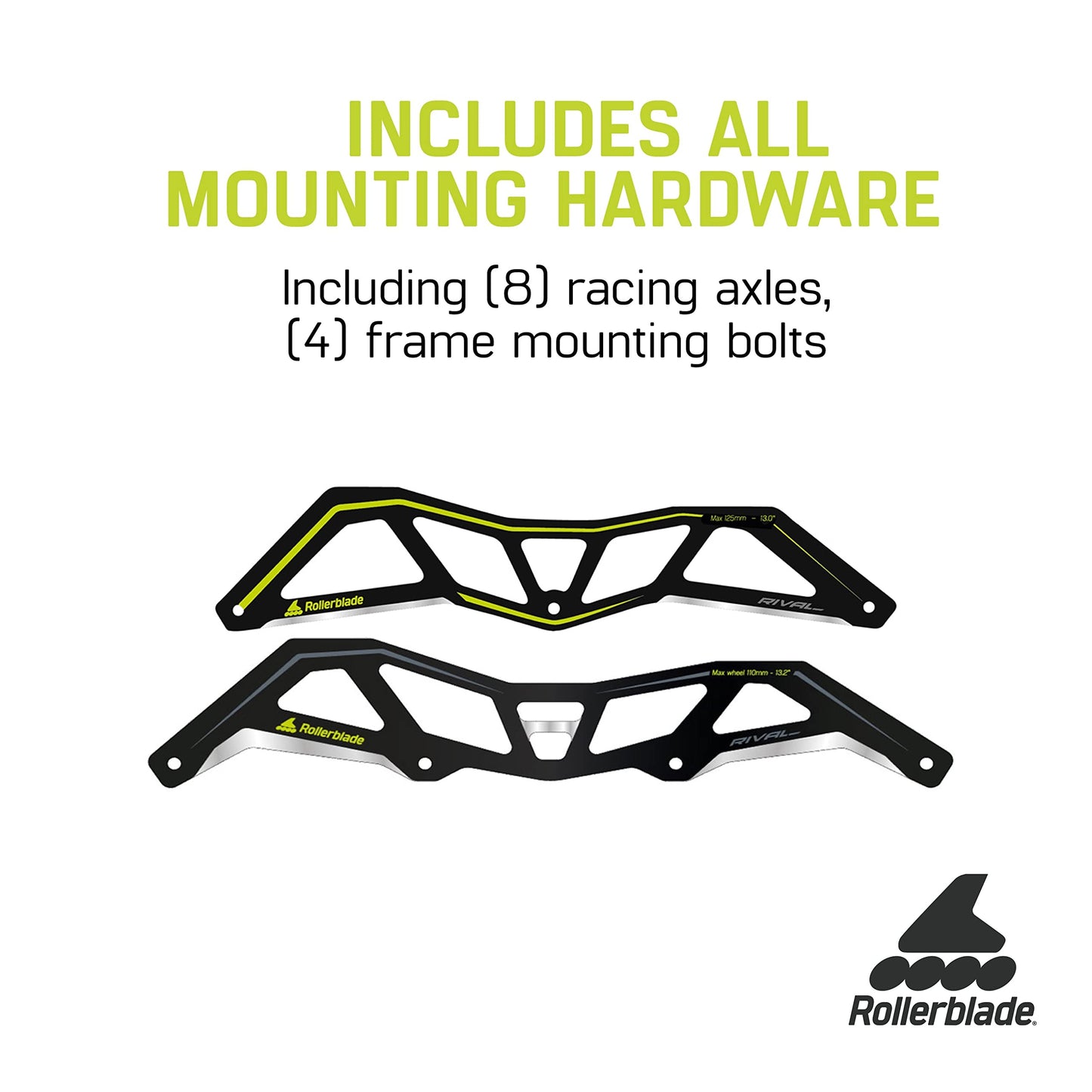 Rollerblade Rival 12.8" Frame 3x125mm, 1 Pair