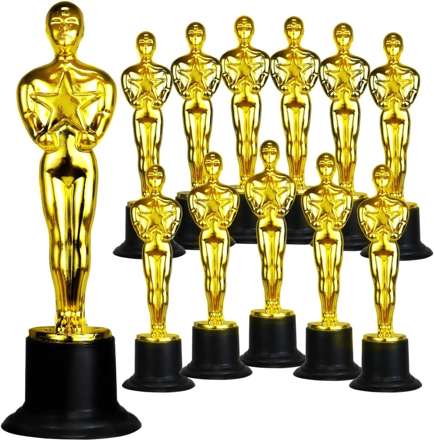 GiftExpress 24-Pack 6" Gold Award Trophy, Award Statues, Statues Trophies for Award Ceremony, Appreciation Gift (Pack of 24)