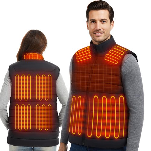 Heated Vest for Men and Women, Heated Jacket Waterproof for Winter Outdoor Work Hunting Camping Hiking Skiing, Gifts for Christmas, Washable, M