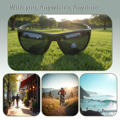 SOL PRO Polarized Riding Sunglasses Foam Padded Wraparound Fit Men Women Motorcycle Driving Running Cycling Fishing (Grey-Blue)