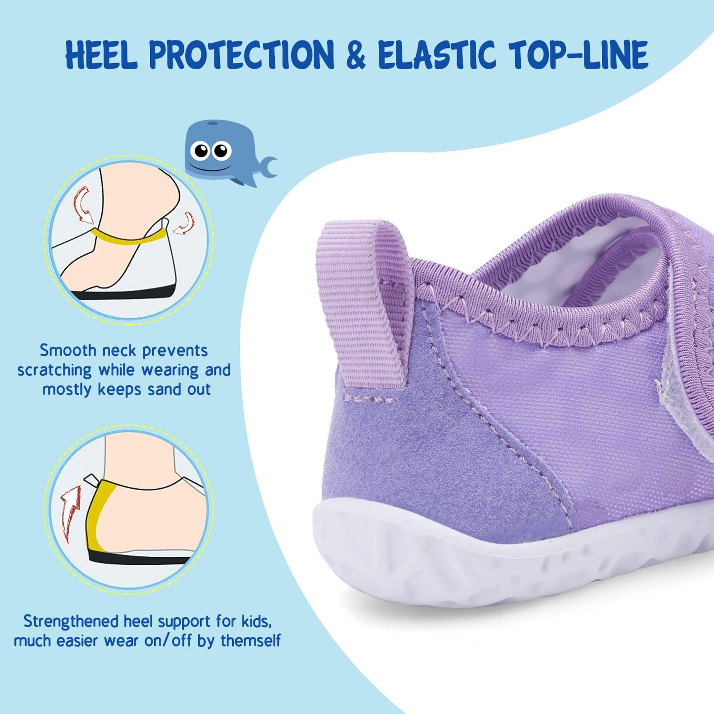 LeIsfIt Boys Girls Water Shoes Kids Aqua Socks Toddler Quick-Dry Swimming Shoes Non-Slip Summer Shoe for Beach Pool Surf, Gradient Purple, 11 Toddler