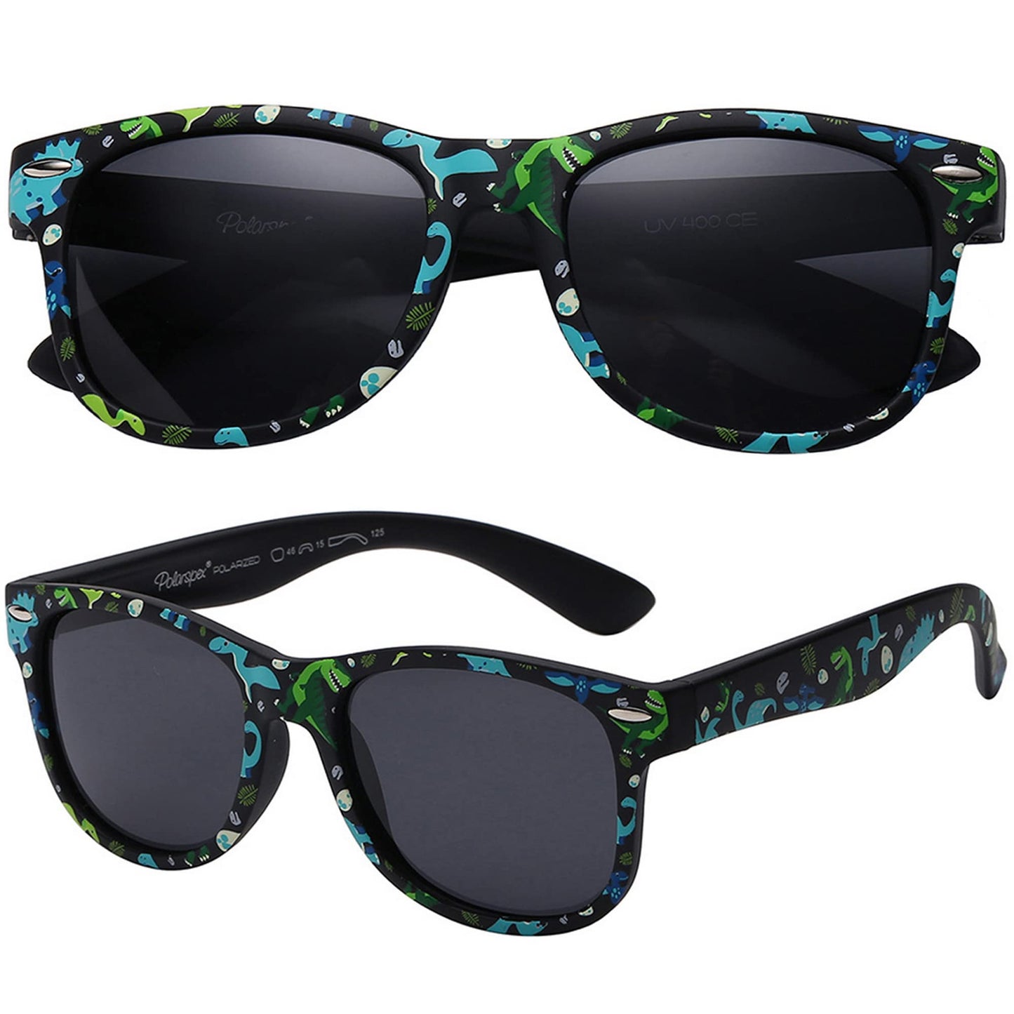 PolarSpex Toddler Boys and Girls Kids Polarized Black Style Sunglasses
