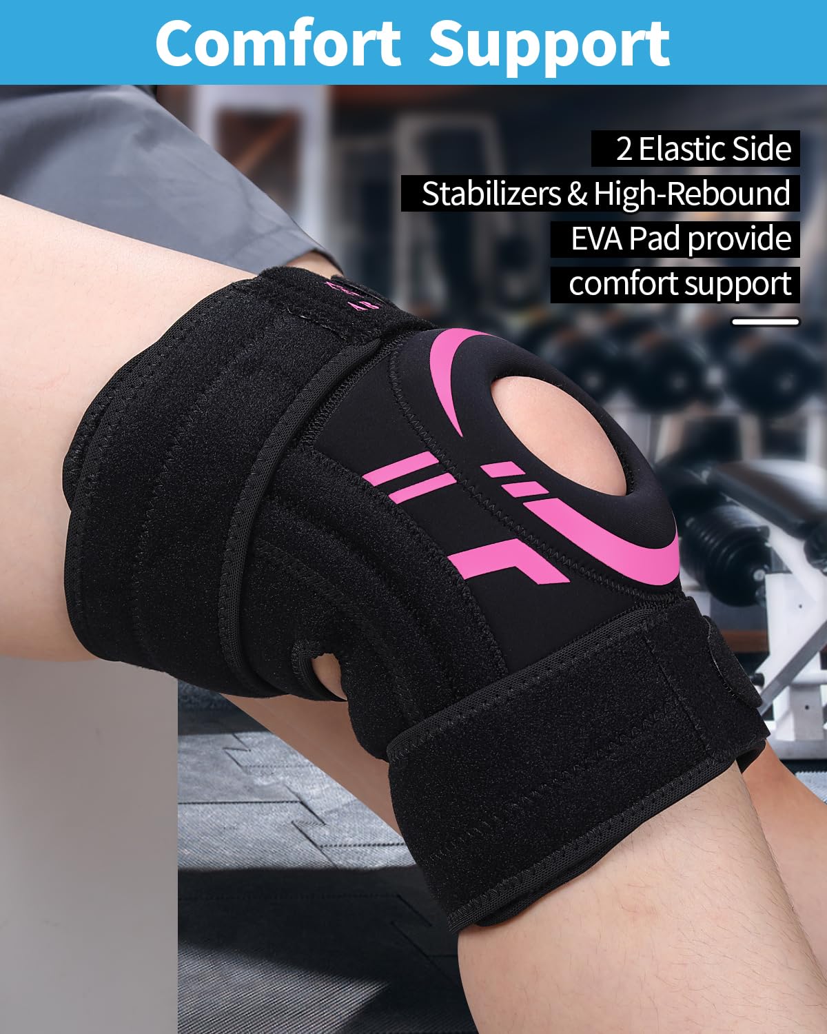ABYON Knee Brace for Men & Women – Plus Size Adjustable Knee Support for Knee Pain, Meniscus Tear, Arthritis, Acl, Mcl.Neoprene Patella Stability Wrap with Side Spring Stabilizers for Pain Relief & Injury Recovery – See How to Size Video Before Ordering